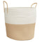 Decoratieve opbergmand – Ø43x38 cm, beige en wit