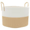 Stijlvolle opbergmand – Ø51x33 cm, beige en wit