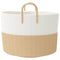 Stijlvolle opbergmand – Ø51x33 cm, beige en wit